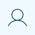 Eine Person als dunkelblaues Icon