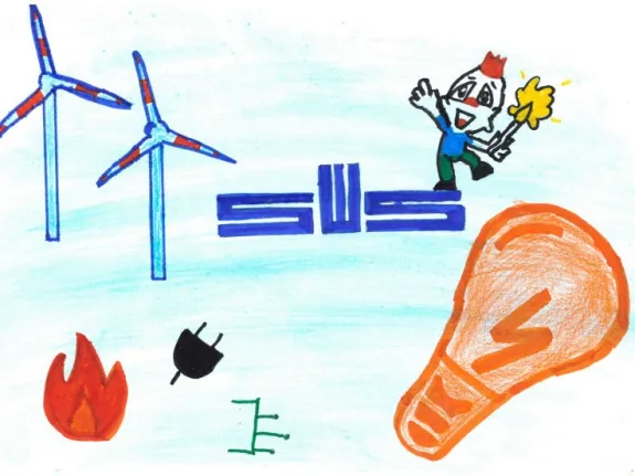 Kinderzeichnung mit dem Logo der Stadtwerke Schwerin