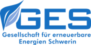 Blaues Unternehmenslogo der GES Schwerin