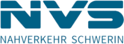 Blaues Logo des Nahverkehrs Schwerin