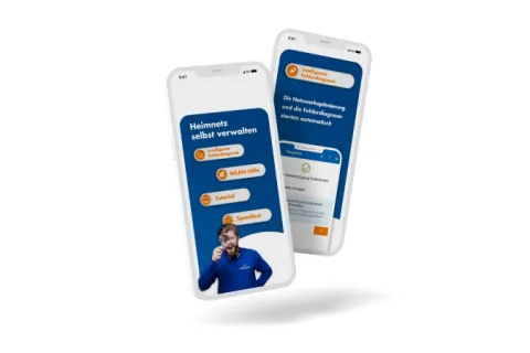 Zwei Smartphones mit der geöffneten SWS hilft App.