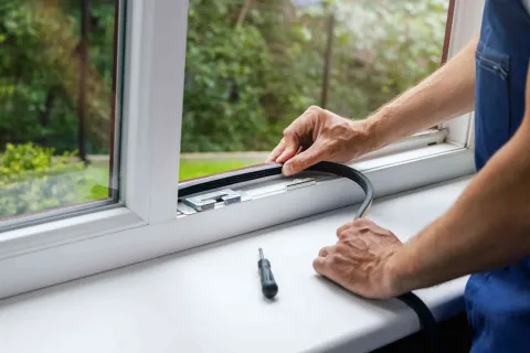 Man dichtet sein Fenster ab.