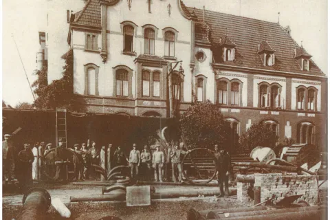 Historisches Foto vom Elektrizitätswerk in Schwerin von 1924