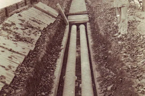 Historisches Foto vom Fernheizwerk in Schwerin 1924.