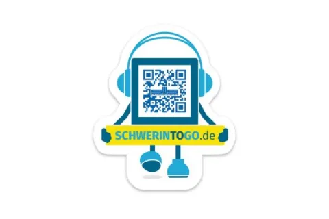 Logo Citytogo - blaues Strichmännchen hält QR-Code in den Händen.
