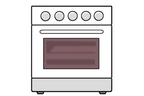 Ein Gasherd von vorne