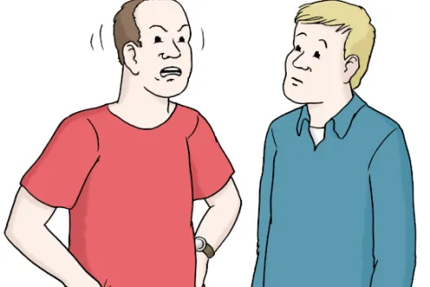 Ein Mann beschwert sich bei einem anderen Mann