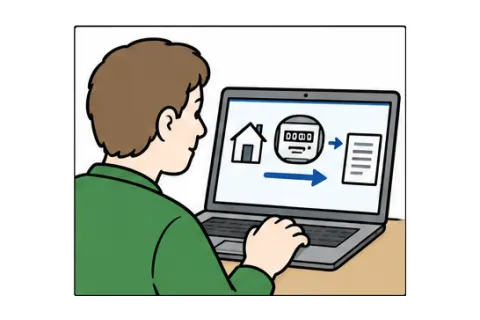 Kunde nutzt den Online-Service der Stadtwerke.