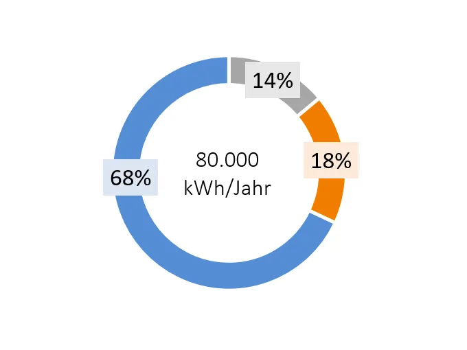 Zusammensetzung des Gaspreises für Gewerbekunden in Schwerin