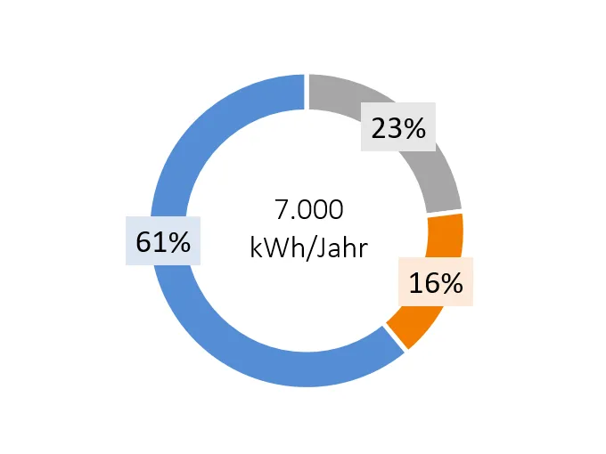 Ringdiagramm unterteilt in drei verschieden große Bereiche