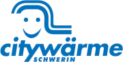 Logo citywärme: Fernwärme-Leitung mit Smiley.