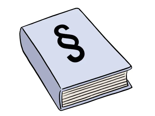 Ein Gesetzesbuch mit Paragraphen.