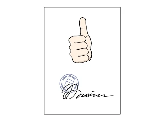 Eine geschlossene Hand mit dem Daumen nach oben.