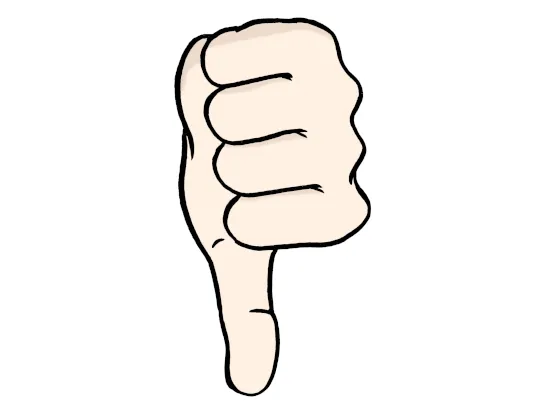 Eine Hand mit einem Daumen der nach unten zeigt