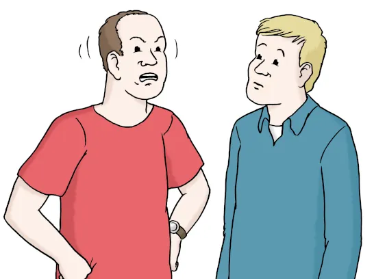 Ein Mann beschwert sich bei einem anderen Mann