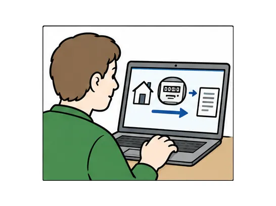 Kunde nutzt den Online-Service der Stadtwerke.