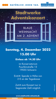 Flyer mit den Informationen zum Stadtwerke Adventskonzert, Copyright: SWS