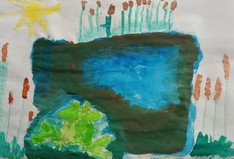 Moorlandschaft Kinderzeichnung, Copyright: Daniel Friedensschule